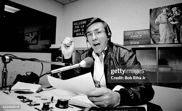 Disc jockey/voice actor Gary Owens seen during photo shoot on September 7, 1983 in Los Angeles, California.