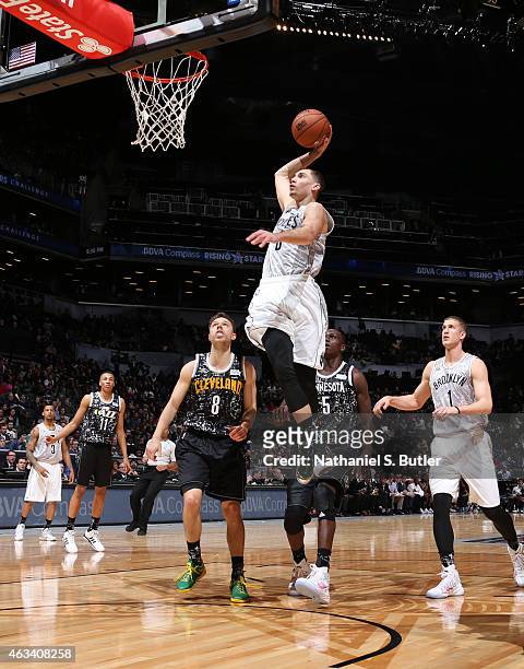Zach LaVine of the U.S. Team goes up to dunk during a game against the World Team during the BBVA Compass Rising Stars Challenge as part of 2015...