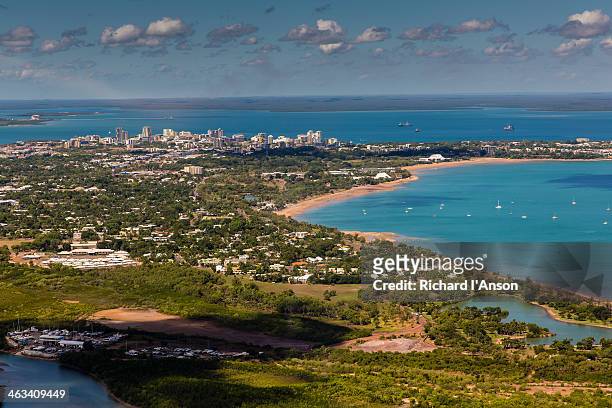aerial of darwin - darwin australia aerial stock pictures, royalty-free photos & images