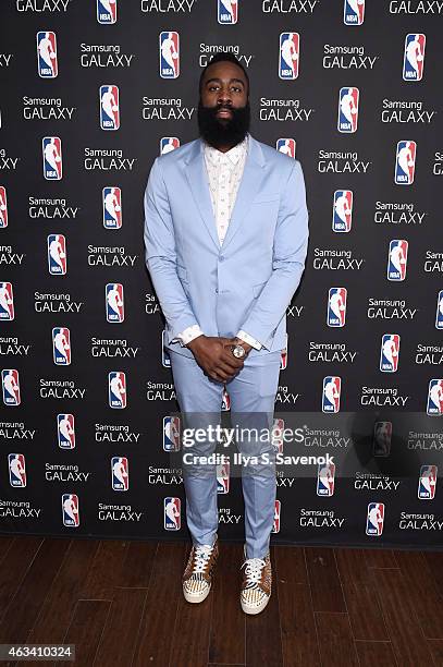 James Harden visits the Samsung Galaxy Studio during NBA All Star 2015 on February 13, 2015 in New York City.