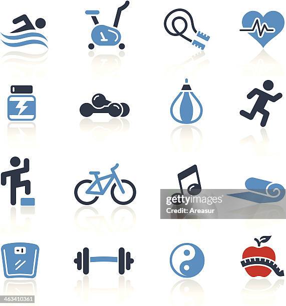 ilustrações de stock, clip art, desenhos animados e ícones de fitness ícones conjunto dois cor/pro - saco-de-boxe