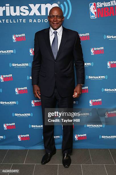 Clyde Drexler visits the SiriusXM Studios on February 13, 2015 in New York City.