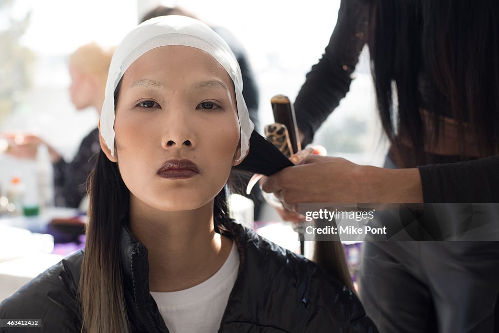 Nina Athanasiou - Backstage - Mercedes-Benz Fashion Week Fall 2015