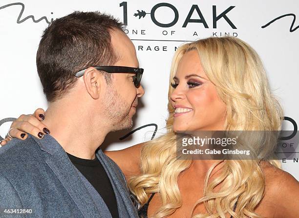 Actor/singer Donnie Wahlberg and his wife, actress/comedian Jenny McCarthy, attend a Valentine's weekend party at 1 OAK Nightclub at The Mirage Hotel...