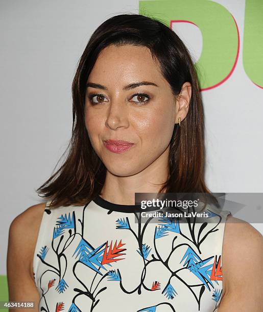 Actress Aubrey Plaza attends the premiere of "The Duff" at TCL Chinese 6 Theatres on February 12, 2015 in Hollywood, California.