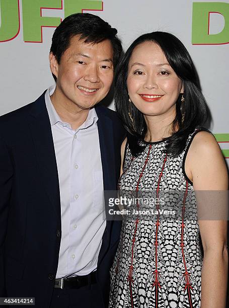 Actor Ken Jeong and wife Tran Jeong attend the premiere of "The Duff" at TCL Chinese 6 Theatres on February 12, 2015 in Hollywood, California.