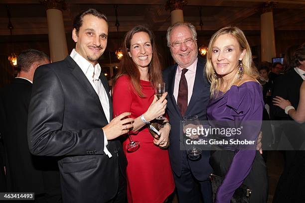 Friedrich von Thun with daughter Gioia and son Max von Thun, Christine Hartmann attend the Bavarian Film Award 2014 at Prinzregententheater on...