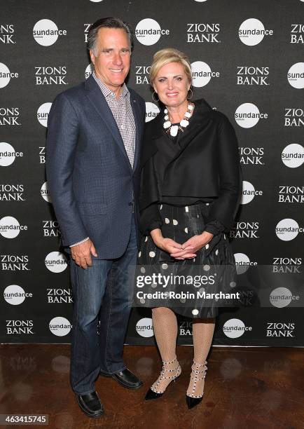 Mitt Romney and Ann Romney attend SLC Gala Reception Presented By Zions during 2014 Sundance Film Festival at Pierpont Place on January 17, 2014 in...