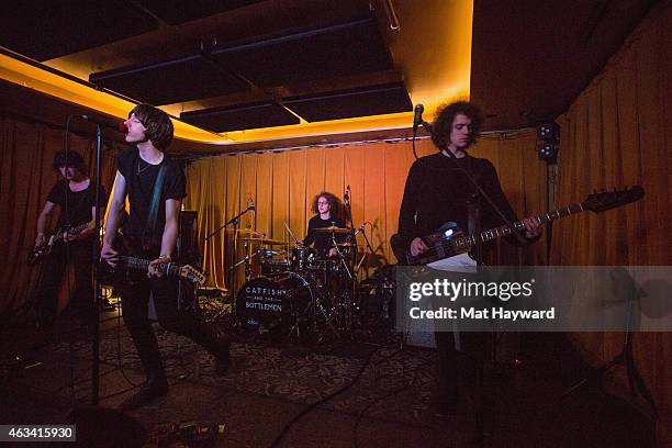 Johnny 'Bondy' Bond, Van McCann, Bob Hall and Benji Blakeway of Catfish and the Bottlemen perform on stage during an EndSession hosted by 107.7 The...