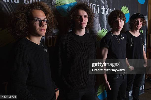 Robert Hall, Benji Blakeway, Van McCann and Johnny 'Bondy' Bond of Catfish and the Bottlement pose for a photo before performing an EndSession hosted...