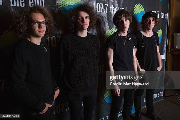 Robert Hall, Benji Blakeway, Van McCann and Johnny 'Bondy' Bond of Catfish and the Bottlement pose for a photo before performing an EndSession hosted...