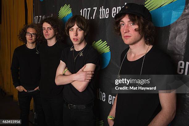 Robert Hall, Benji Blakeway, Van McCann and Johnny 'Bondy' Bond of Catfish and the Bottlement pose for a photo before performing an EndSession hosted...