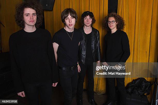 Benji Blakeway, Van McCann, Johnny 'Bondy' Bond and Robert Hall of Catfish and the Bottlement pose for a photo before performing an EndSession hosted...