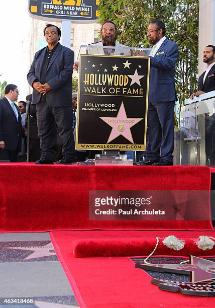 Songwriting Team Lamont Dozier, Edward Holland and Brian Holland attend the ceremony to honor them with a Star on the Hollywood Walk Of Fame on...