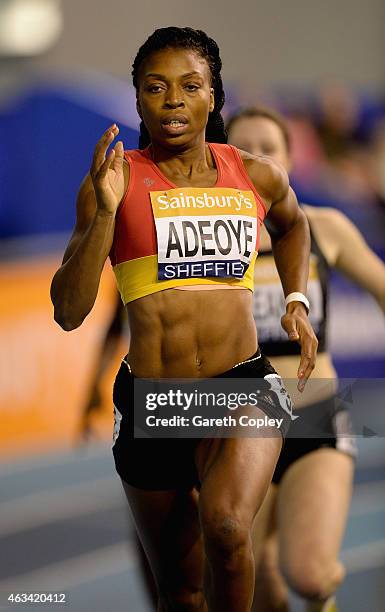 Margaret Adeoye competes in the womens 400 metres heats during the
