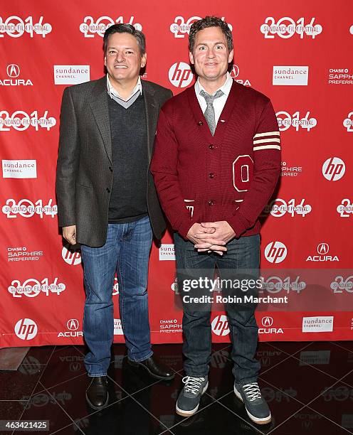 Netflix chief content officer Ted Sarandos and Director Greg Whiteley attend "Mitt" Premiere during 2014 Sundance Film Festival at Rose Wagner...