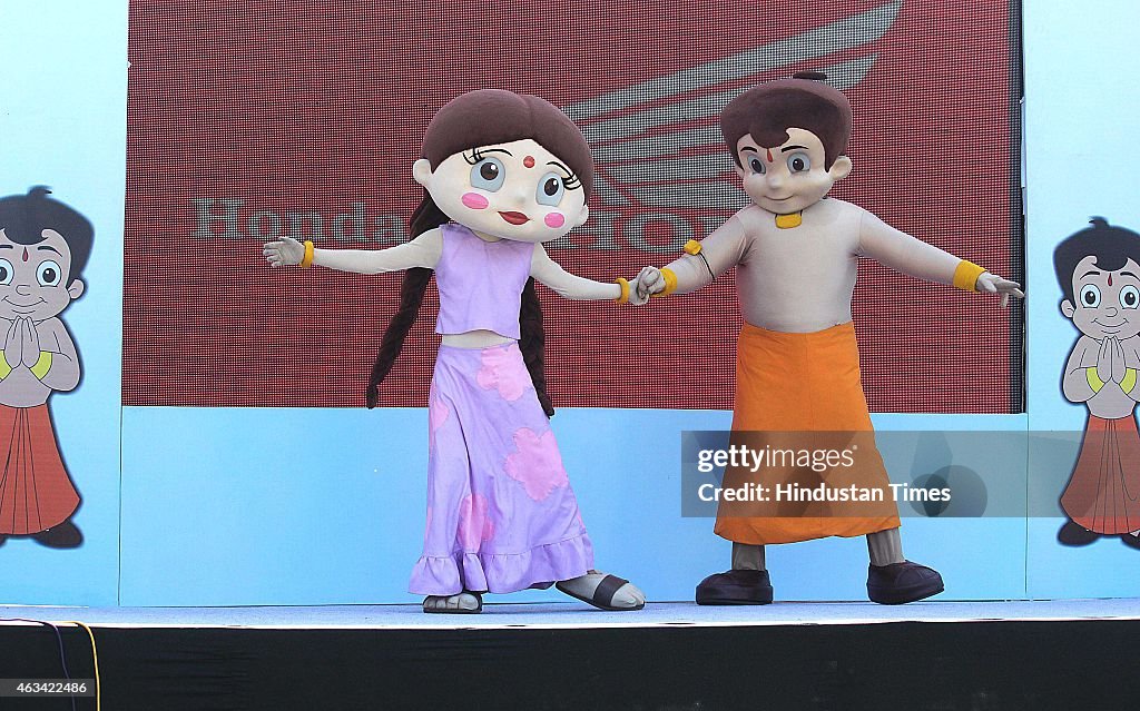 Indian animated cartoons Chhota Bheem and Chutki dance on stage at... News  Photo - Getty Images