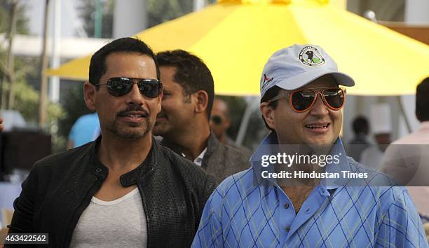 Robert Vadra, son-in-law of Sonia Gandhi, Congress president, and Jyotiraditya scindia, Former Union Minister, during the 10th edition of Madhavrao...