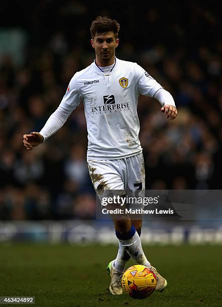 Luke Murphy of Leeds United in action during the Sky Bet Championship match between Leeds United and Millwall at Elland Road on February 14, 2015 in...