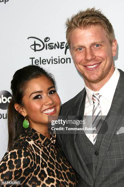 Sean Lowe and Catherine Giudici attend the Disney ABC Television Group's 2014 winter TCA party held at The Langham Huntington Hotel and Spa on...