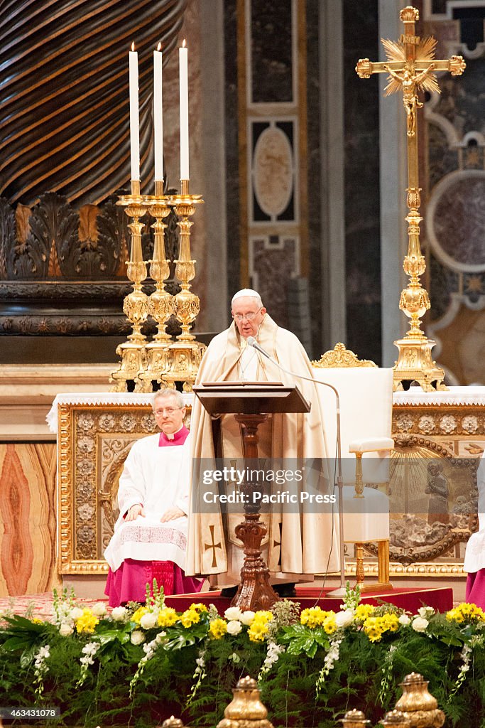 Pope Francis celebrates the consistory. Consistory for the...