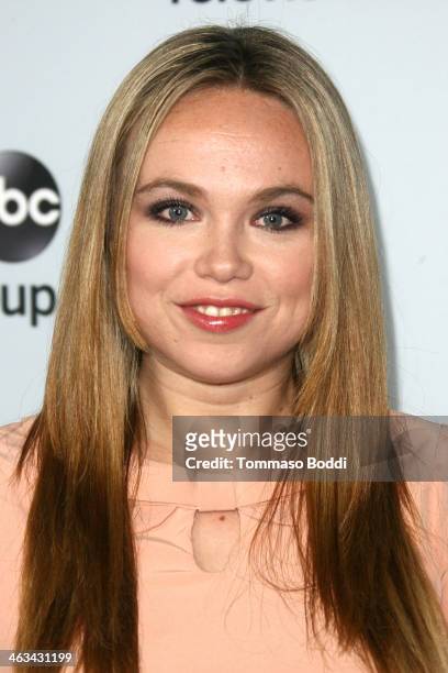 Actress Amanda Fuller attends the Disney ABC Television Group's 2014 winter TCA party held at The Langham Huntington Hotel and Spa on January 17,...