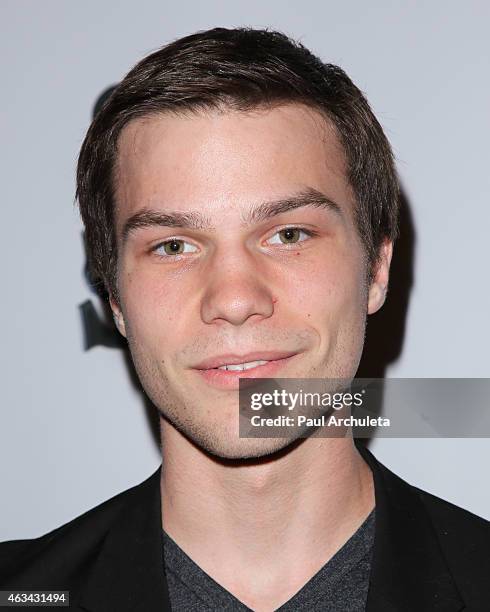 Actress Nick Krause attends the "White Rabbit" premiere at The Laemmle Music Hall on February 13, 2015 in Beverly Hills, California.