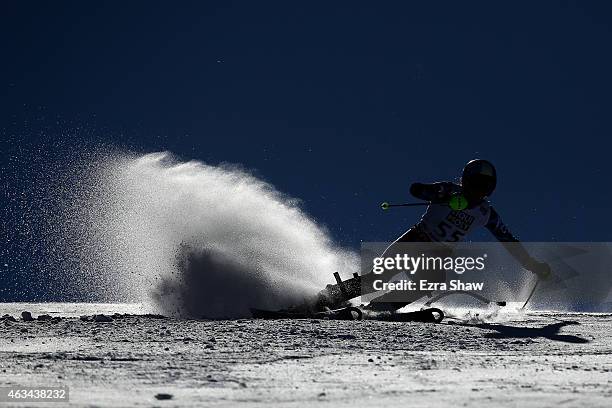 Macarena Simari Birkner of Argentina races during the Ladies' Slalom on the Golden Eagle racecourse on Day 13 of the 2015 FIS Alpine World Ski...