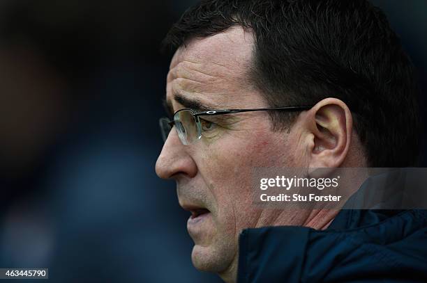 Blackburn manager Gary Bowyer looks on before the FA Cup Fifth round match between Blackburn Rovers and Stoke City at Ewood park on February 14, 2015...