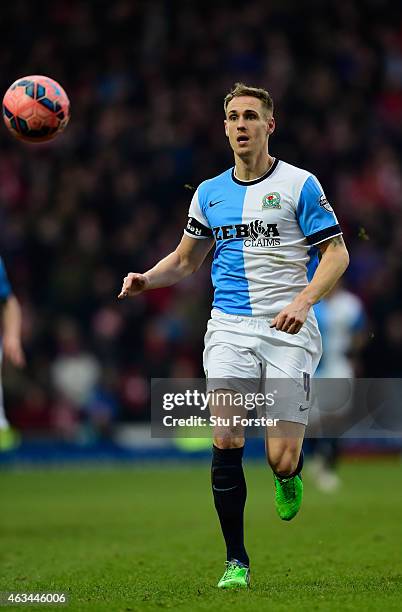 Blackburn captain Matt Kilgallon in action during the FA Cup Fifth round match between Blackburn Rovers and Stoke City at Ewood park on February 14,...