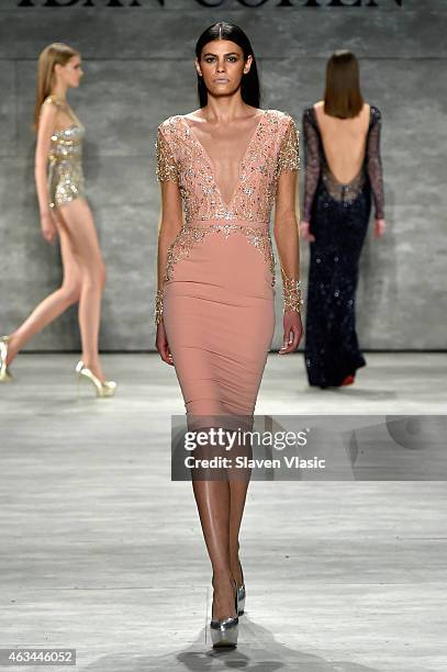 Model Alisar Ailabouni walks the runway at the Idan Cohen fashion show during Mercedes-Benz Fashion Week Fall 2015 at The Pavilion at Lincoln Center...