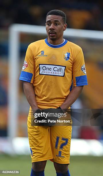 Reggie Lambe of Mansfield Town in action during the Sky Bet League Two match between Mansfield Town and Northampton Town at One Call Stadium on...