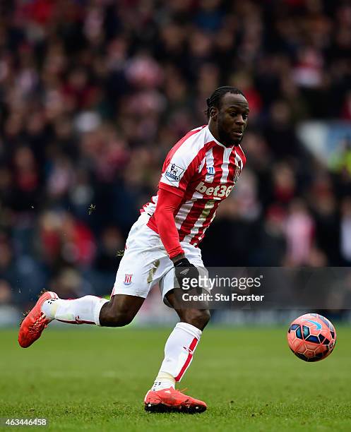Stoke striker Victor Moses in action during the FA Cup Fifth round match between Blackburn Rovers and Stoke City at Ewood park on February 14, 2015...