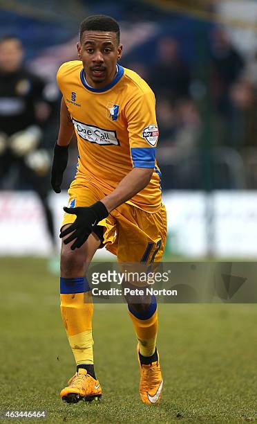 Reggie Lambe of Mansfield Town in action during the Sky Bet League Two match between Mansfield Town and Northampton Town at One Call Stadium on...