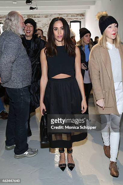 Meghan Markle attends the Misha Nonoo fashion show during Mercedes-Benz Fashion Week Fall 2015 the at Center 548 on February 14, 2015 in New York...