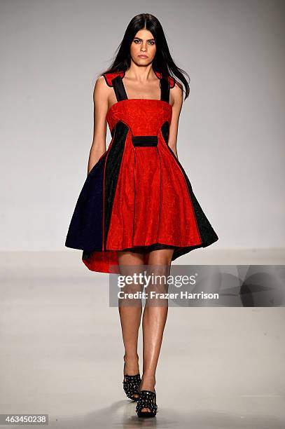 Model Alisar Ailabouni walks the runway at the Asia Fashion Collection fashion show during Mercedes-Benz Fashion Week Fall 2015 at The Salon at...