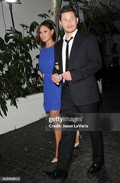 Vanessa Lachey and Nick Lachey attend the Entertainment Weekly SAG Awards pre-party at Chateau Marmont on January 17, 2014 in Los Angeles, California.