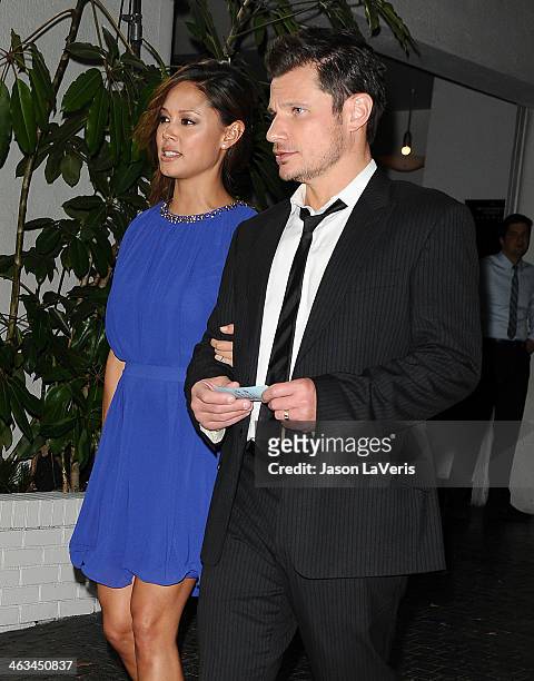 Vanessa Lachey and Nick Lachey attend the Entertainment Weekly SAG Awards pre-party at Chateau Marmont on January 17, 2014 in Los Angeles, California.