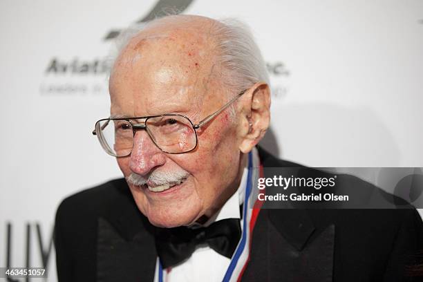 Bob Hoover arrives for the 11th Annual Living Legends Of Aviation Awards at The Beverly Hilton Hotel on January 17, 2014 in Beverly Hills, California.