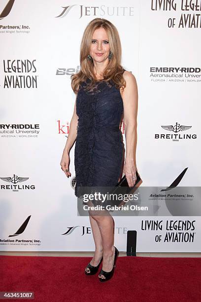 Kelly Preston arrives for the 11th Annual Living Legends Of Aviation Awards at The Beverly Hilton Hotel on January 17, 2014 in Beverly Hills,...