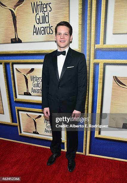 Writer Graham Moore attends the 2015 Writers Guild Awards L.A. Ceremony at the Hyatt Regency Century Plaza on February 14, 2015 in Century City,...