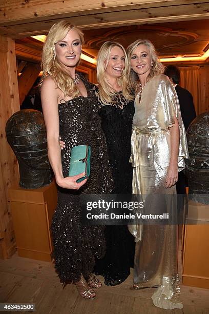 Lilly Zu Sayn Wittgenstein Berleburg, Catherine Roemmers and Ester Velo van Hulst attend Bulgari High Jewelry Event St. Moritz on February 14, 2015...