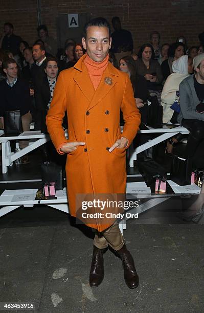 James Aguiar attends the Christian Siriano Fashion Show at ArtBeam on February 14, 2015 in New York City.