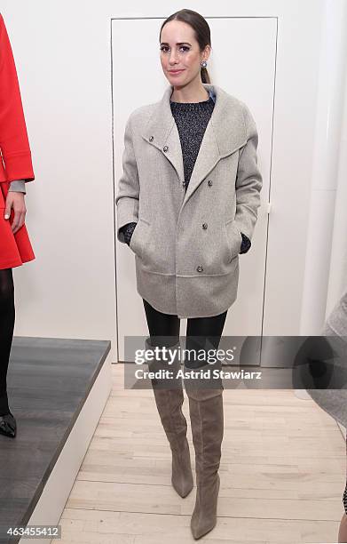 Host Louise Roe poses at the Banana Republic presentation with TRESemme during Mercedes-Benz Fashion Week Fall 2015 on February 14, 2015 in New York...