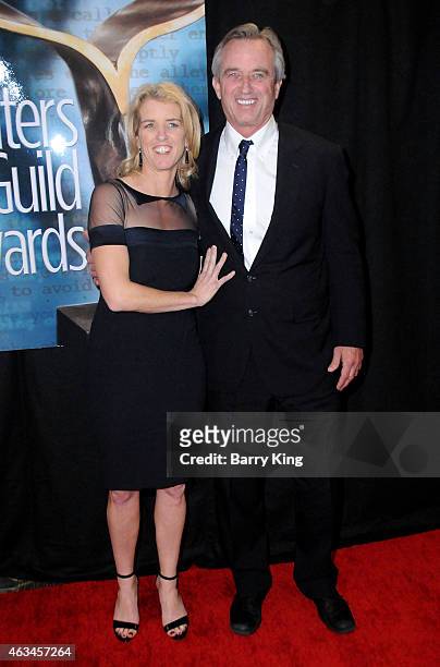 Filmmaker Rory Kennedy and Robert F. Kennedy Jr. Arrive at the 2015 Writers Guild Awards at the Hyatt Regency Century Plaza on February 14, 2015 in...