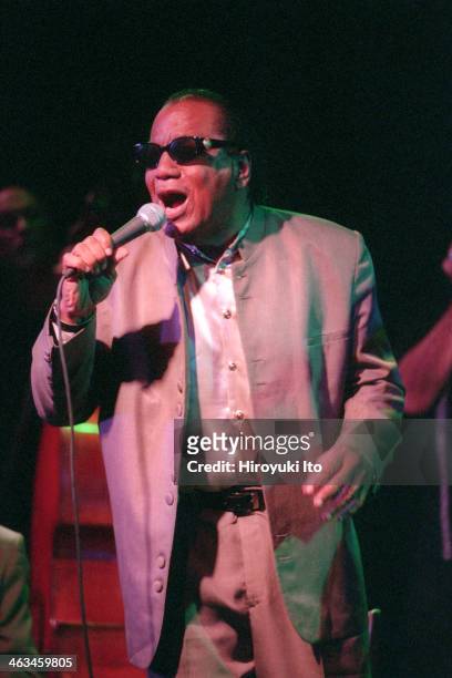 Blind Boys of Alabama performing at Bottom Line on Tuesday night, May 8, 2001.This image:Clarence Fountain.