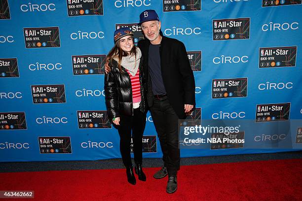 Former tennis player John McEnroe smiles during the Degree Shooting Stars on State Farm All-Star Saturday Night as part of the 2015 NBA All-Star...