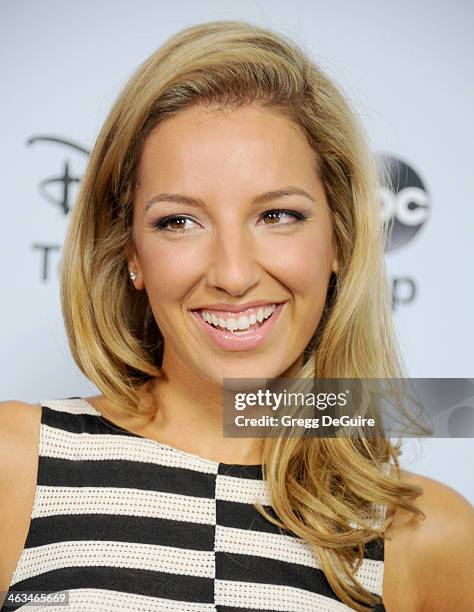 Actress Vanessa Lengies arrives at the ABC/Disney TCA Winter Press Tour party at The Langham Huntington Hotel and Spa on January 17, 2014 in...