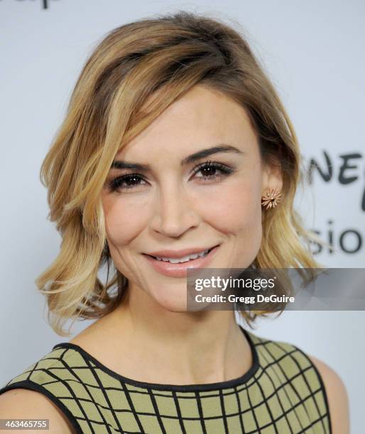 Actress Samaire Armstrong arrives at the ABC/Disney TCA Winter Press Tour party at The Langham Huntington Hotel and Spa on January 17, 2014 in...