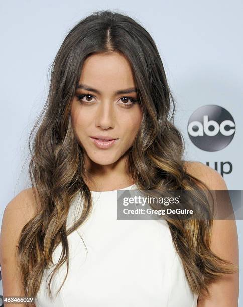 Actress Chloe Bennet arrives at the ABC/Disney TCA Winter Press Tour party at The Langham Huntington Hotel and Spa on January 17, 2014 in Pasadena,...